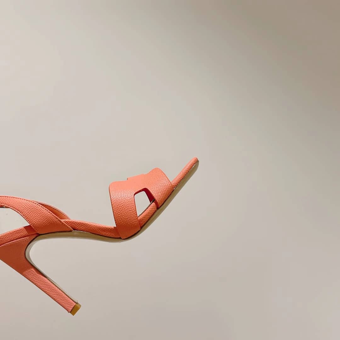 (1:1 replica) Hermes Ella Sandal Light Orange For Women 4.1in/10.5cm