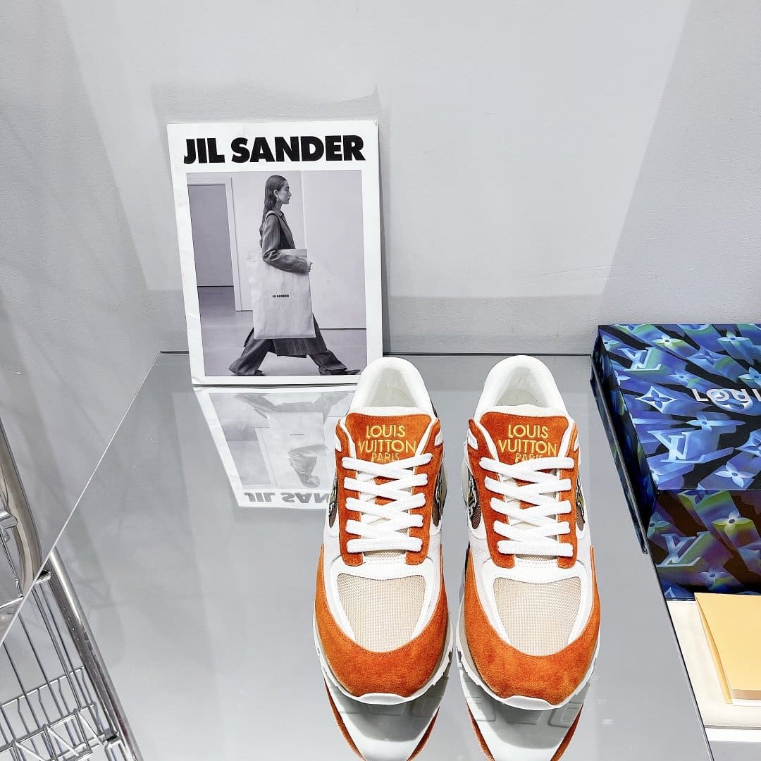 (1:1 replica) Louis Vuitton Run Away Sneaker Monogram Material Orange For Women LV
