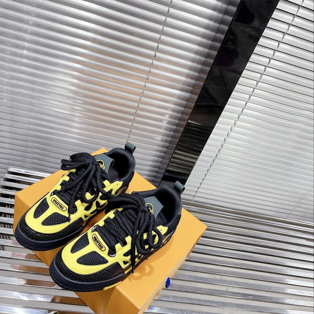 (1:1 replica) Louis Vuitton Women s Skate Sneakers Yellow For Women LV