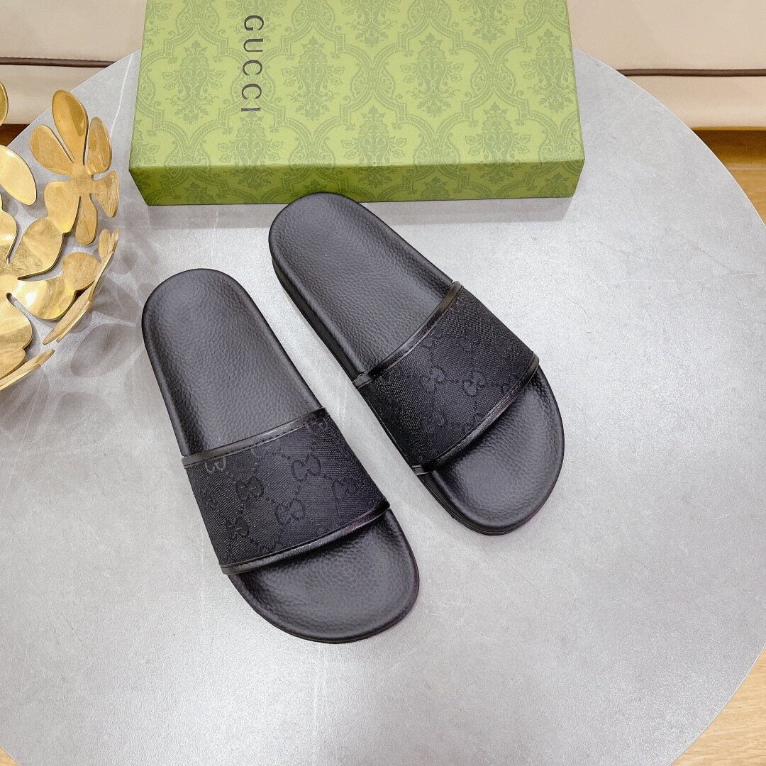 (1:1 replica) Gucci Women s GG Slide Sandal Black For Women 407345