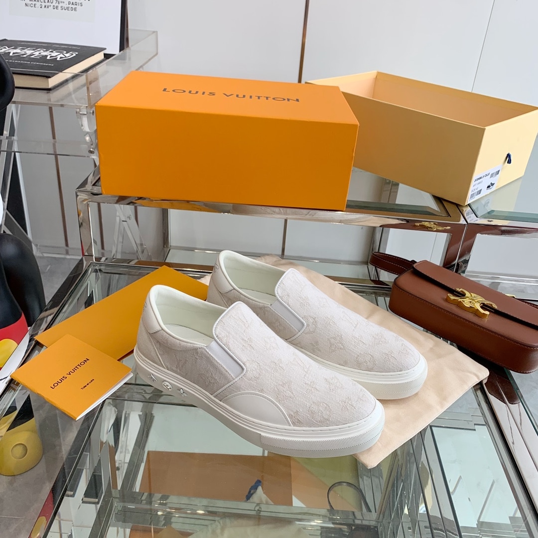 (1:1 replica) Louis Vuitton Women s Trocadero Slip On White For Women LV