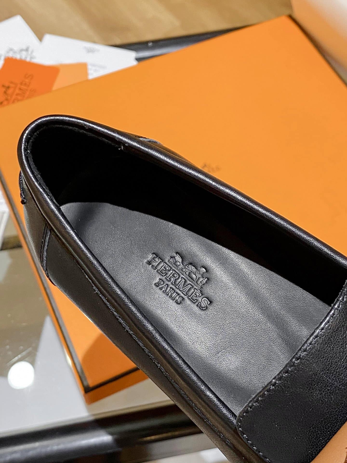 (1:1 replica) Hermes Destin Loafer Black For Women, Women s Shoes H212114Z 02390