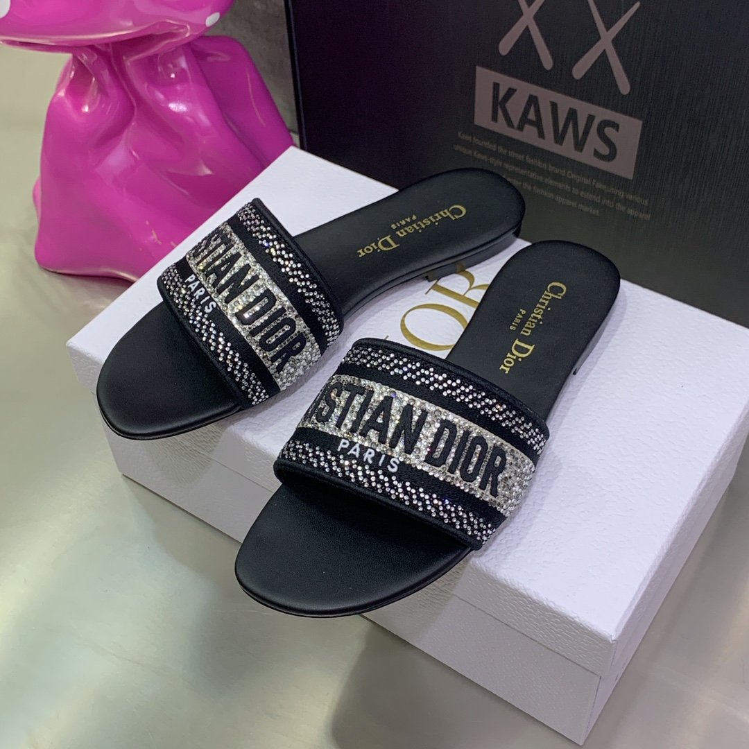 (1:1 replica) Christian Dior Women s Dway Slide Black For Women CD KCQ166ERC_S11X