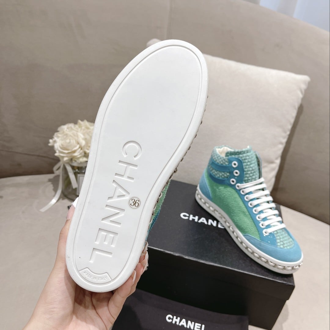 (1:1 replica) Chanel Women s Schuhe Sneaker Green And Blue For Women
