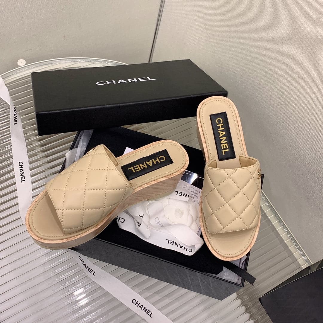 (1:1 replica) Chanel Women s Mules Beige For Women