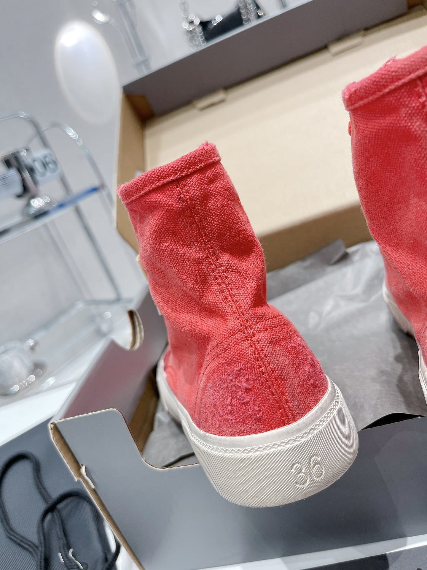 (1:1 replica) Balenciaga Paris High Top Trainers Red For Women