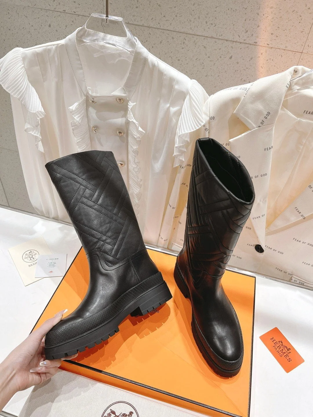 (1:1 replica) Hermes Fuji Boot Black For Women H222048Z 02350