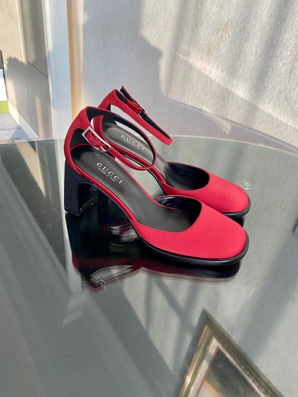 (1:1 replica) Gucci Platform Sandal By Matelasse Red For Women GG