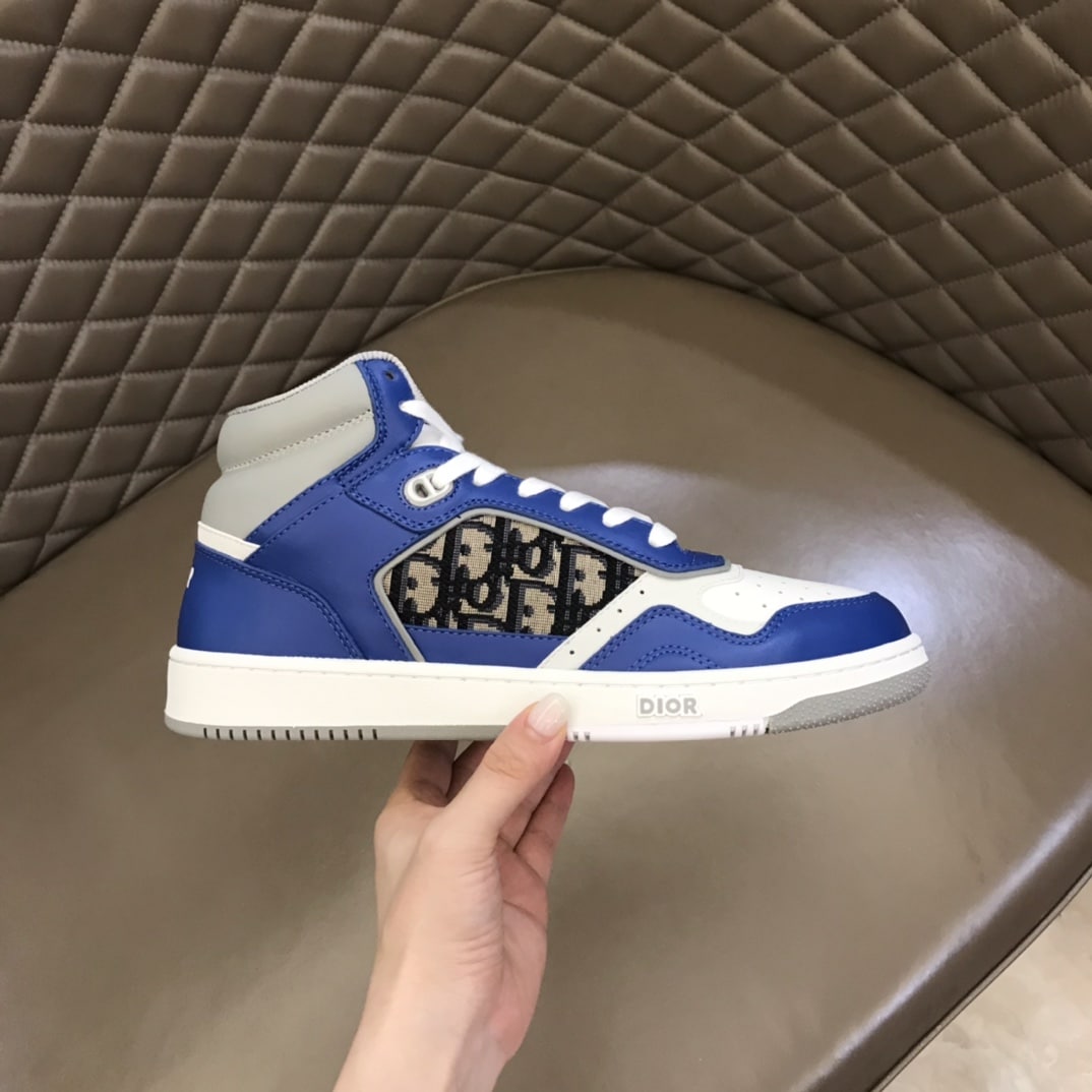 (1:1 replica) Christian Dior Women s B27 High-Top Sneaker Blue For Women CD