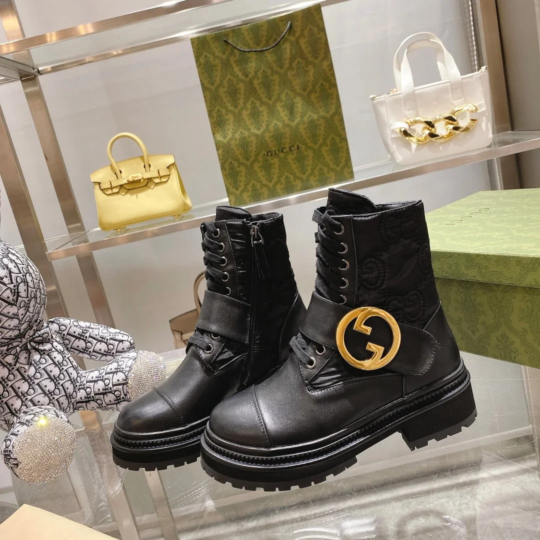 (1:1 replica) Gucci Blondie Women s Ankle Boot Black For Women GG