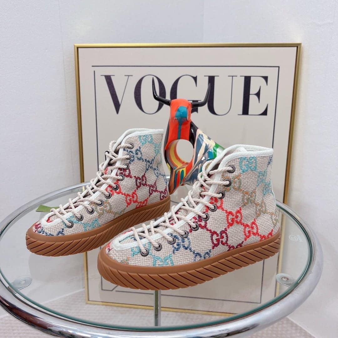 (1:1 replica) Gucci Women s High-Top Maxi GG Sneaker Muticolor For Women GG