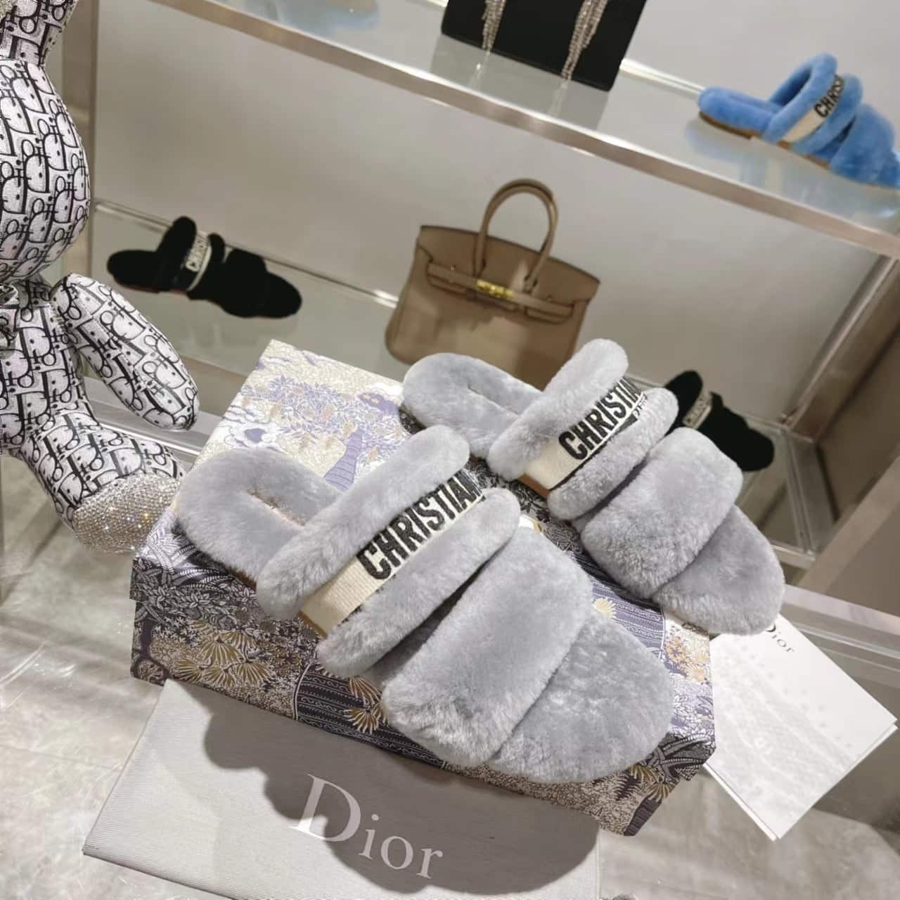 (1:1 replica) Christian Dior Women s Dior Chez Moi Slide Gray For Women CD