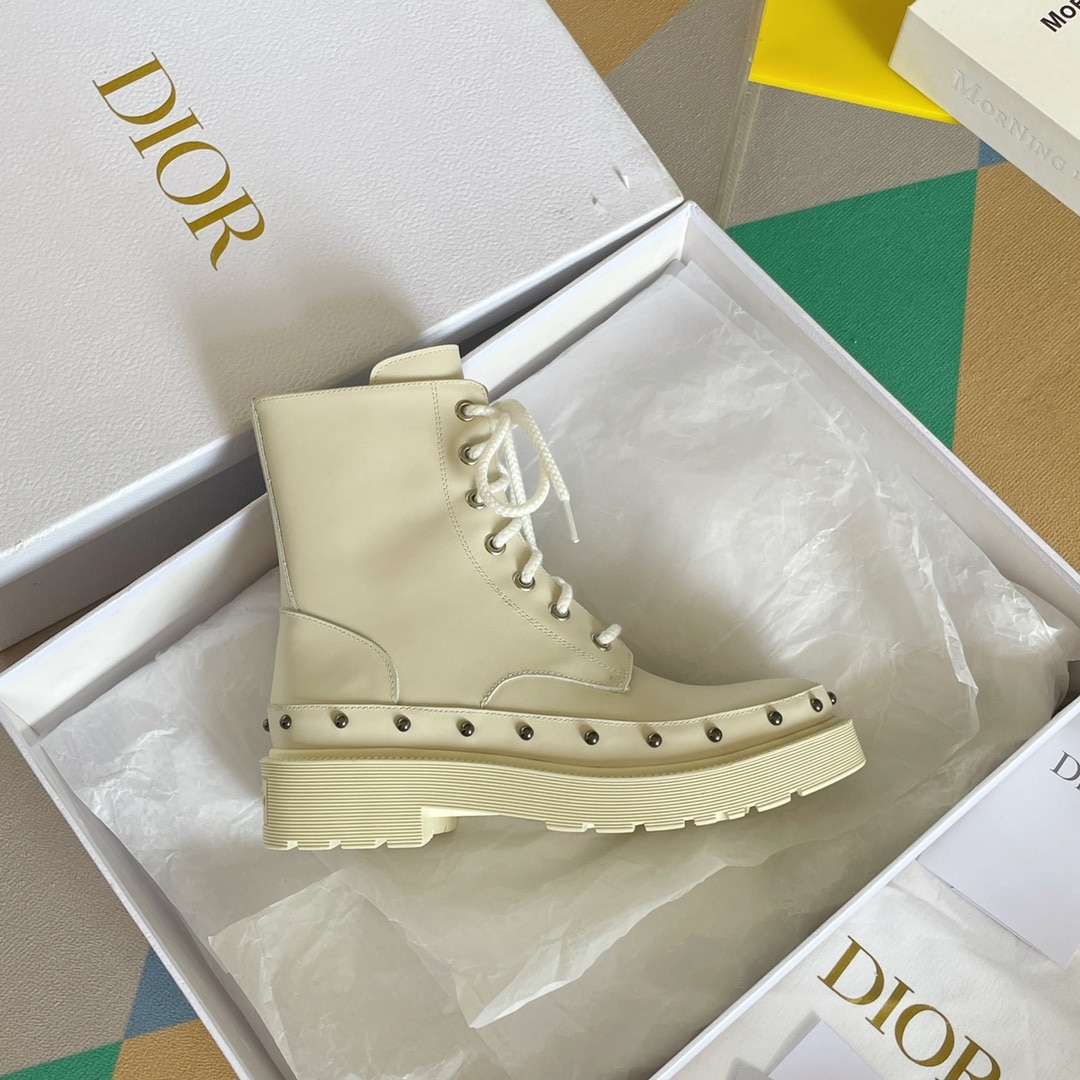 (1:1 replica) Christian Dior Women s Diorquake Ankle Boot White For Women CD