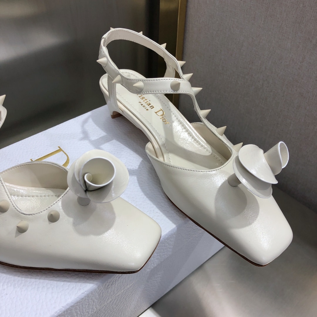 (1:1 replica) Christian Dior Women s Rose Fantastique Pump White For Women CD 1.5in/4cm