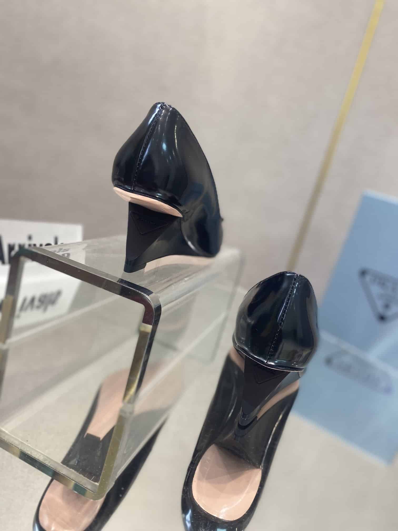 (1:1 replica) Prada Brushed Pumps Black For Women 2.6in/65mm PRD