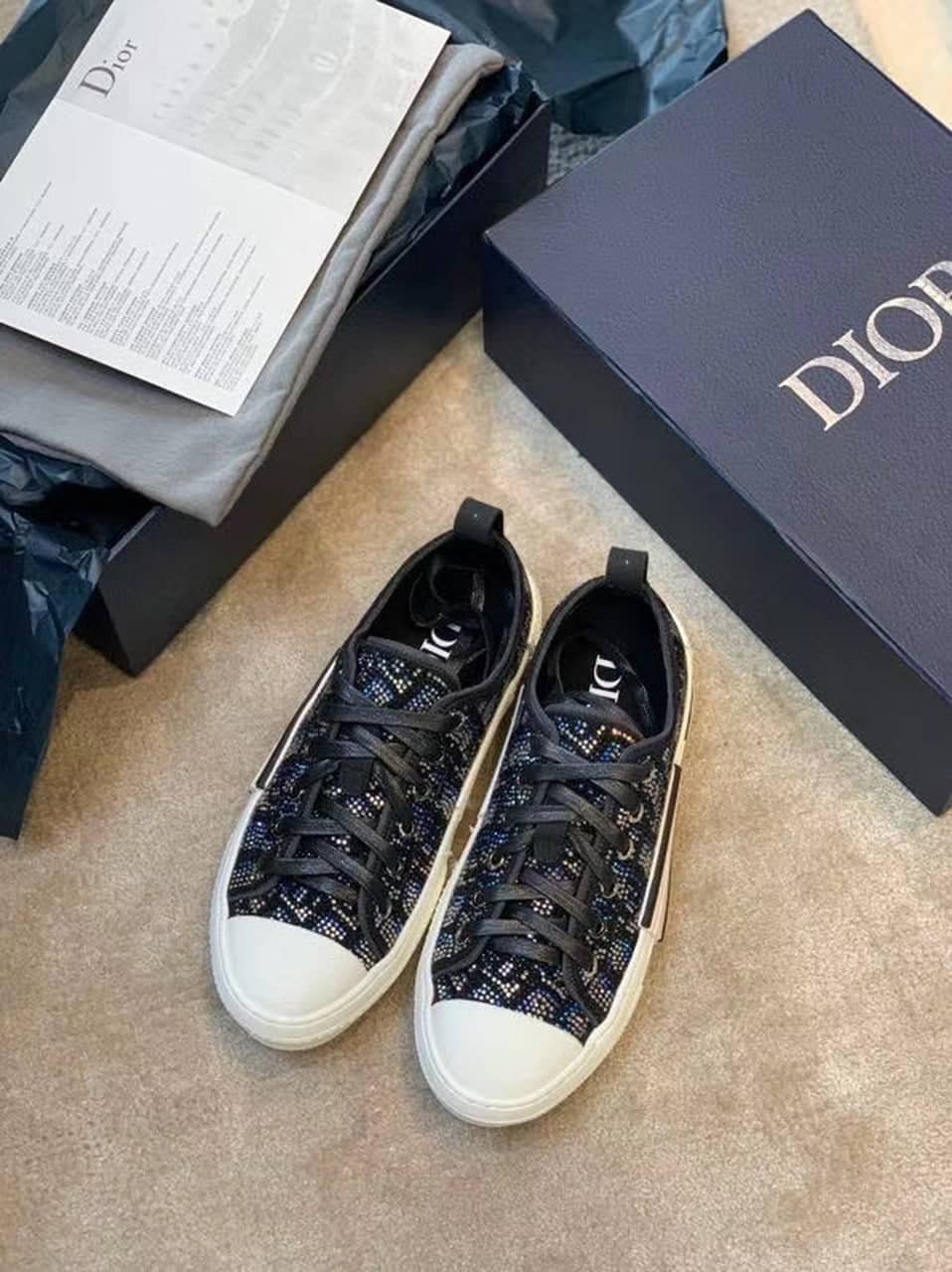 (1:1 replica) Christian Dior B23 Low-Top Sneaker Black For Women CD
