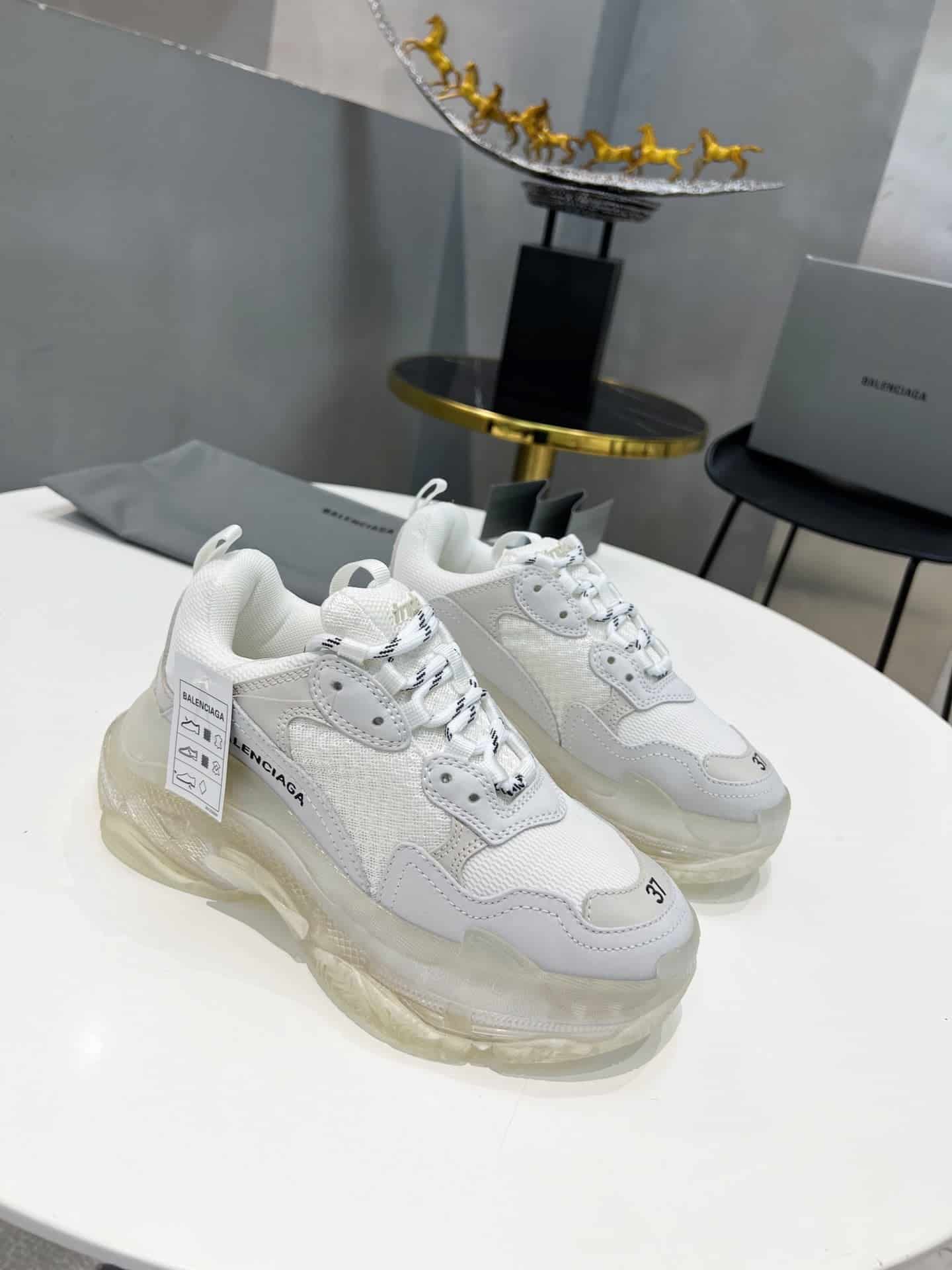 (1:1 replica) Balenciaga Triple S Trainers Clear Sole White For Women