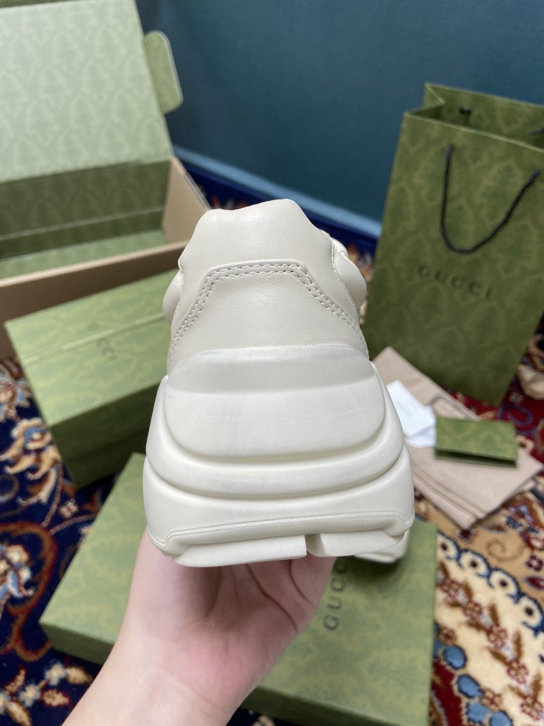 (1:1 replica) Gucci Women s Rhyton Sneaker With Thank White For Women 660938