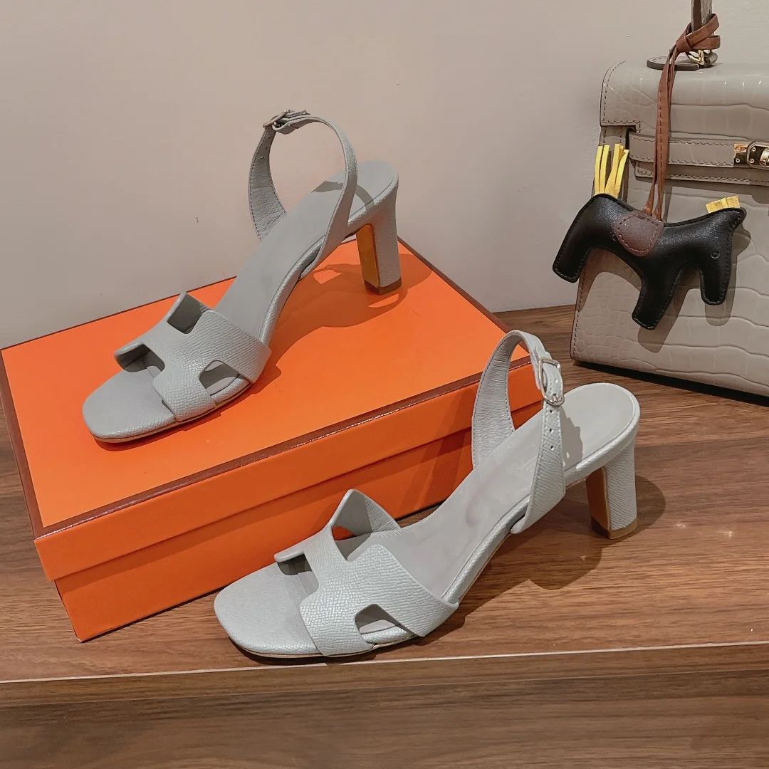 (1:1 replica) Hermes Eternite Sandal Grey For Women 2.7in/7cm