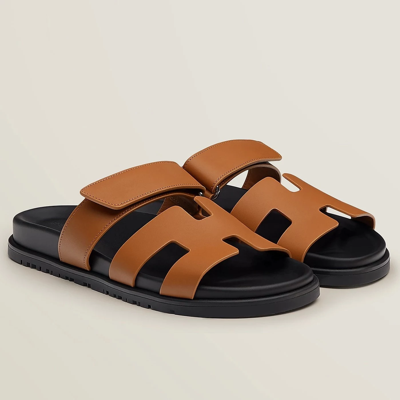 (1:1 replica) HERMES MEN S CHYPRE SANDALS IN BROWN CALFSKIN HMSD006