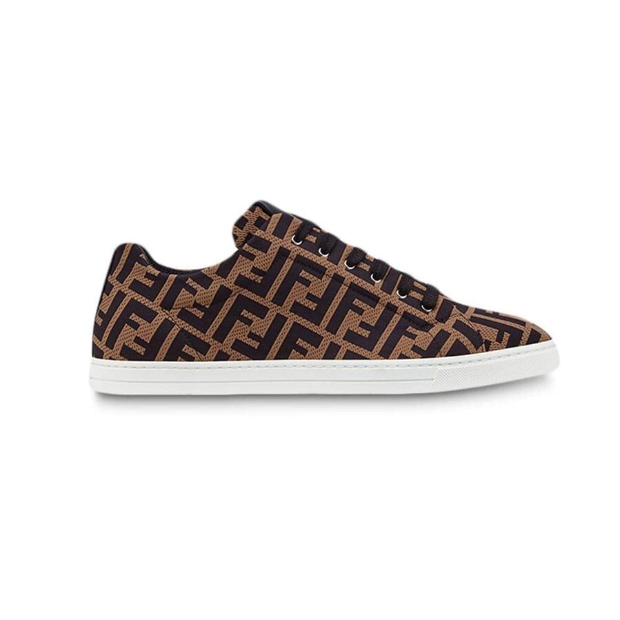 (1:1 replica) FENDI SNEAKERS BROWN FABRIC LOW-TOPS FDS007
