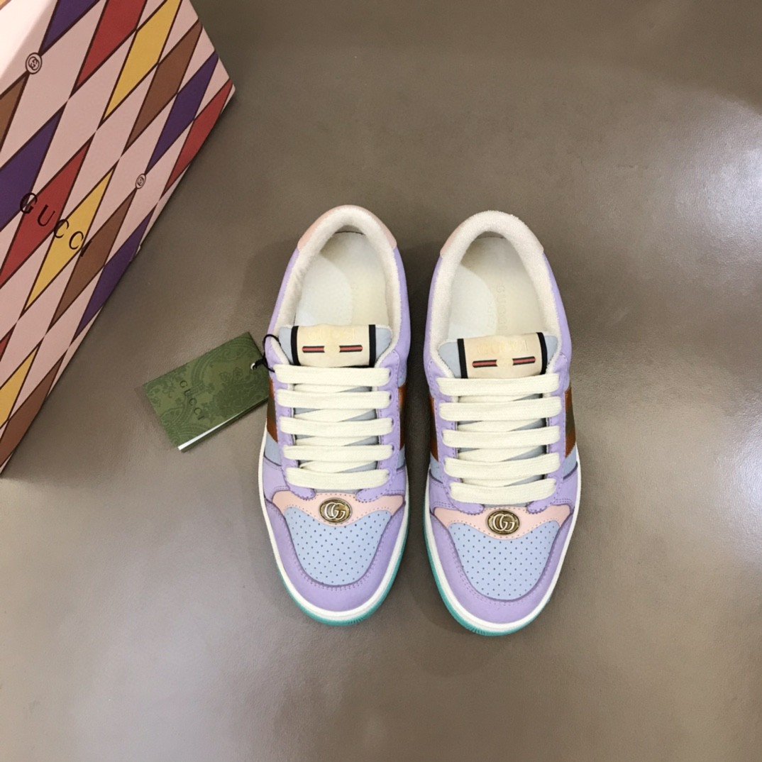 (1:1 replica) Gucci Lovelight Screener Sneaker Lilac For Women GG Shoes 708295 0YIA0 5380