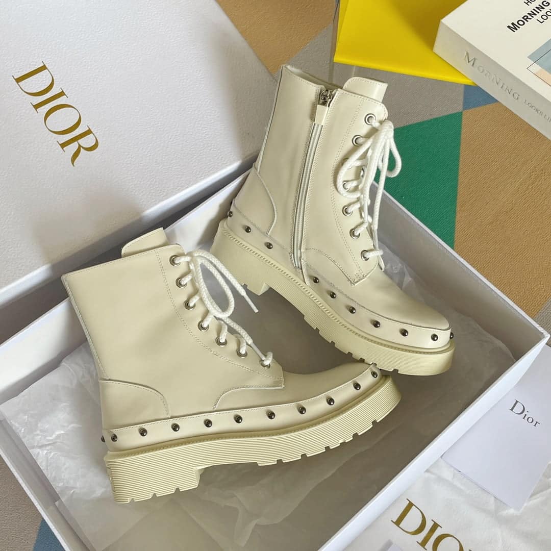 (1:1 replica) Christian Dior Women s Diorquake Ankle Boot White For Women CD