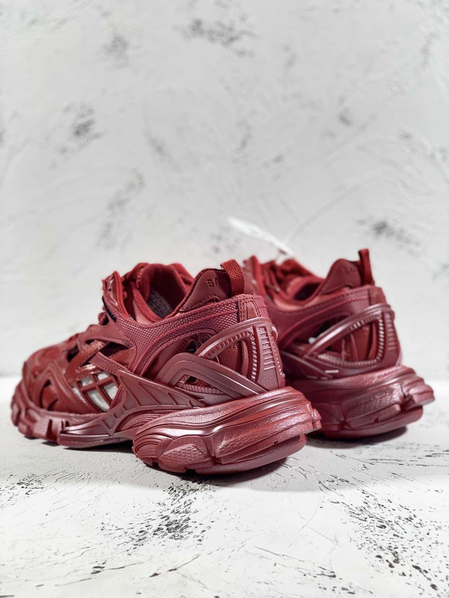 (1:1 replica) Balenciaga Track.2 Clear Sole Trainers Red For Women