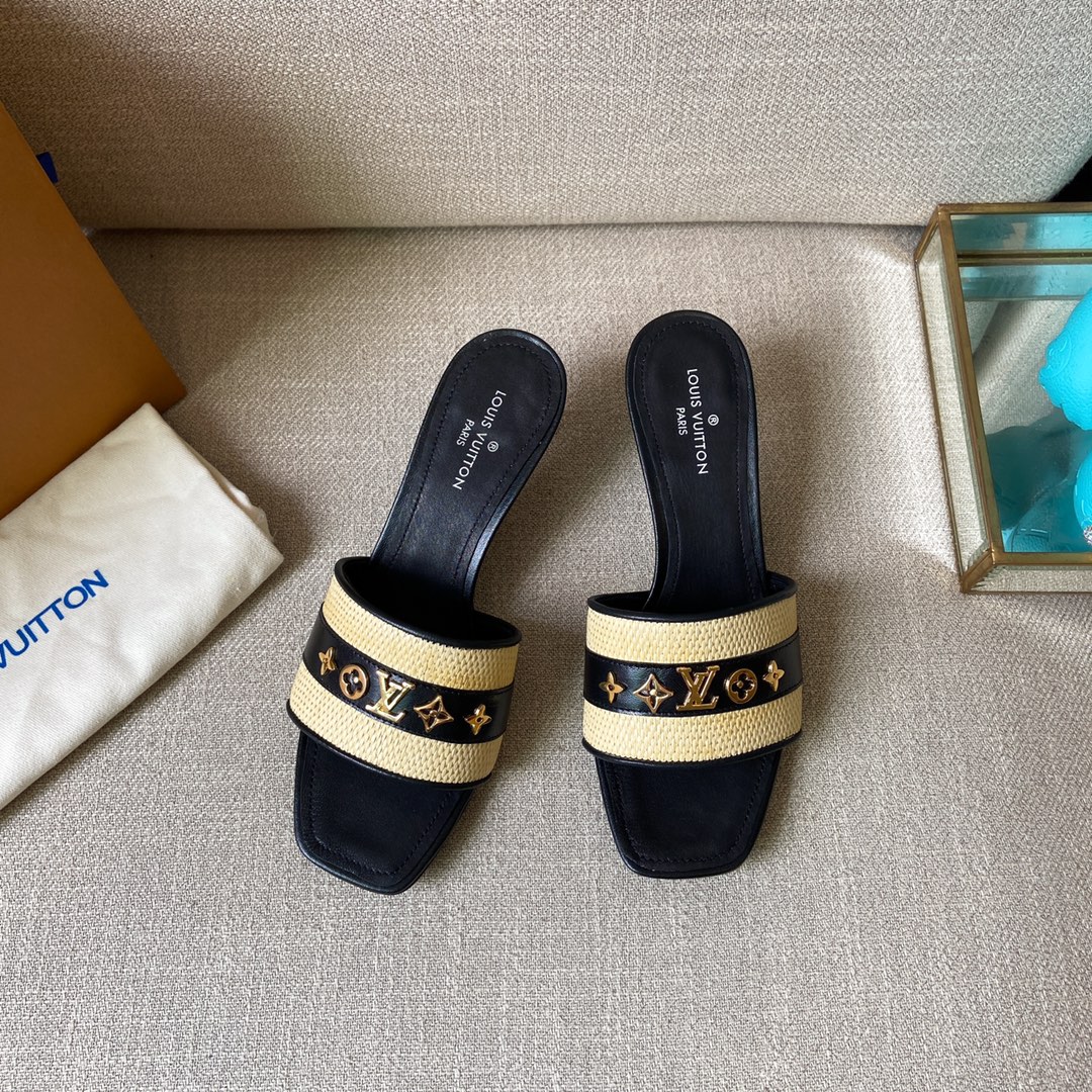 (1:1 replica) Louis Vuitton Women s Lock It Mule Black For Women LV 2.2in/5.5cm