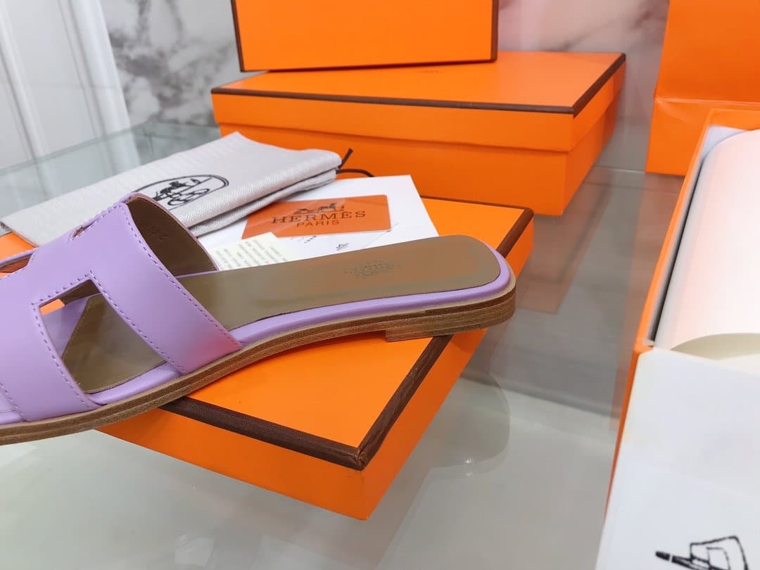 (1:1 replica) Hermes Oran Sandal Purple For Women, Women s Shoes H021056Z