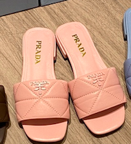 (1:1 replica) Prada Quilted Nappa Sabots Pink For Women 0.4in/10mm PRD