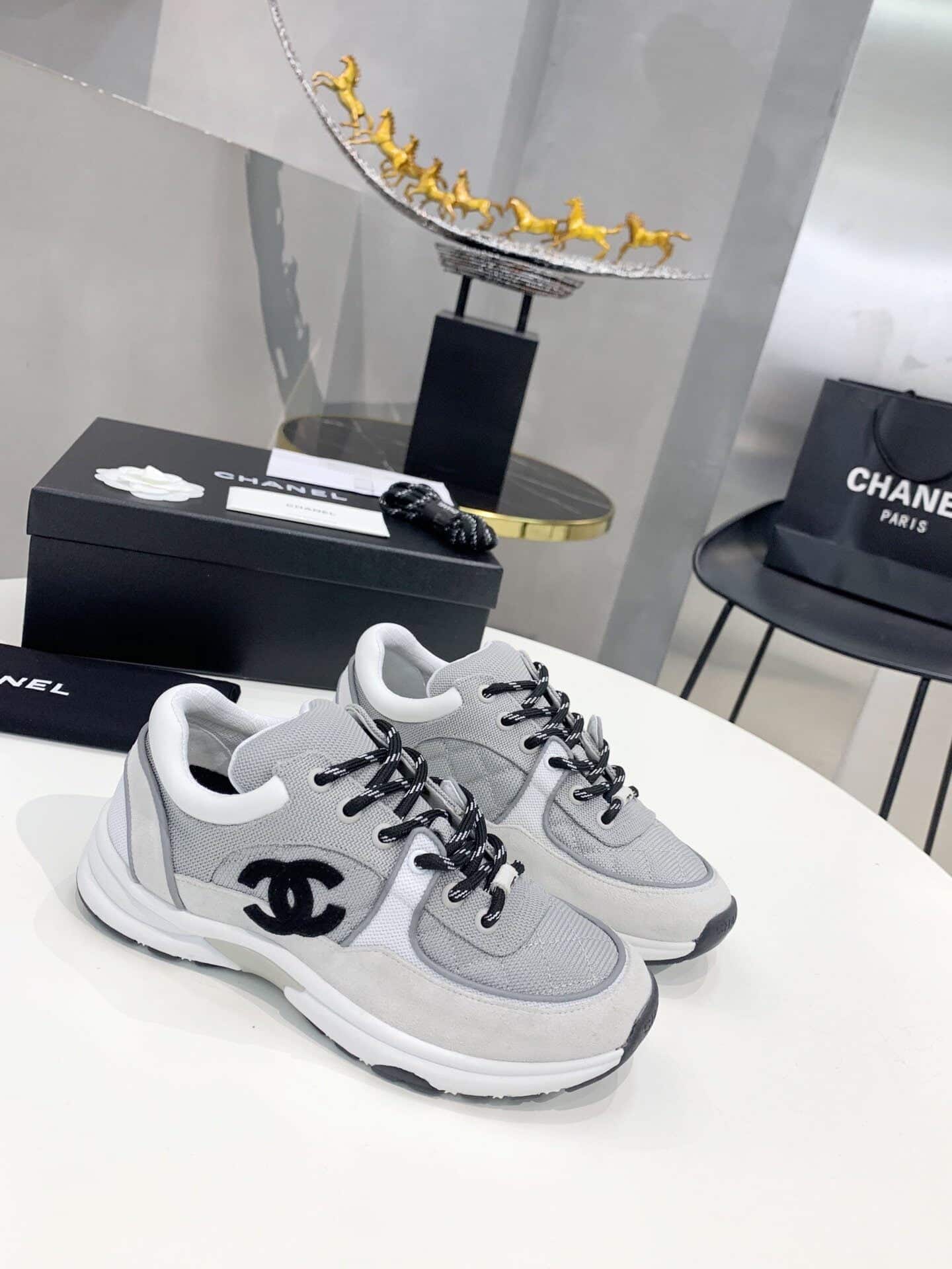 (1:1 replica) Chanel Sneakers Grey For Women, Women s Shoes