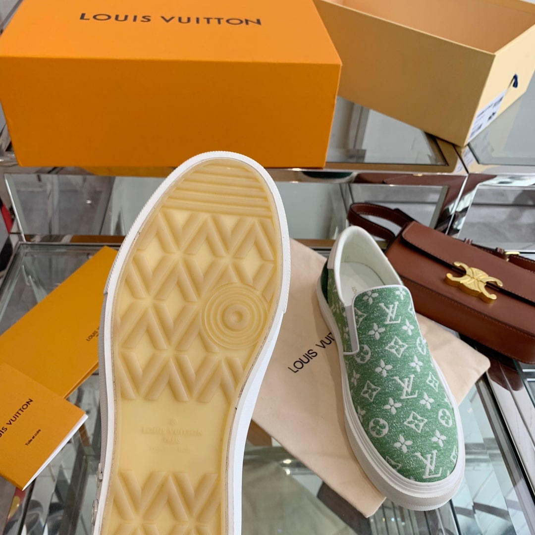 (1:1 replica) Louis Vuitton Women s Trocadero Slip On Green For Women LV