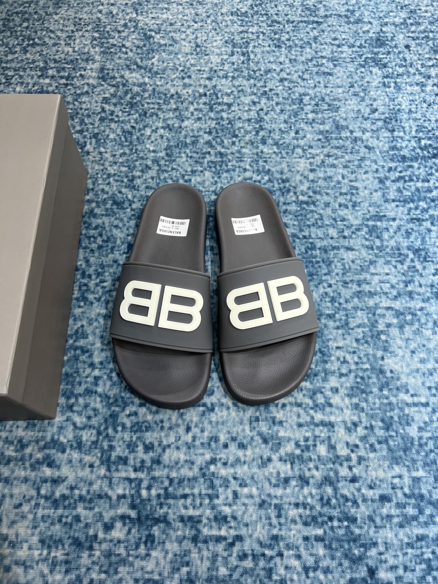 (1:1 replica) Balenciaga Pool Slide Sandal Grey For Women