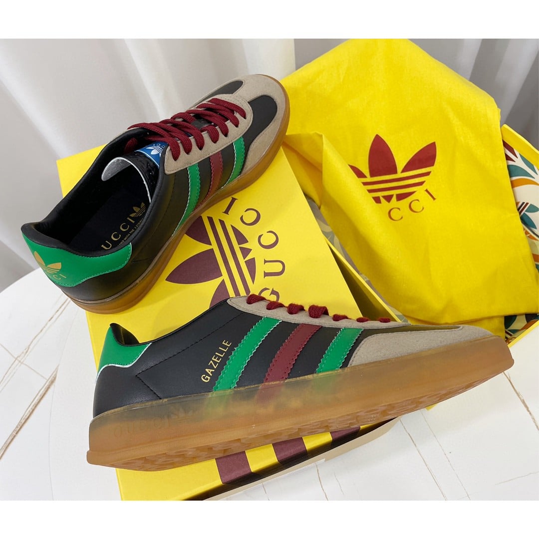 (1:1 replica) Gucci x Adidas Women s Gazelle Sneaker Black For Women 726487 AAA43 9549