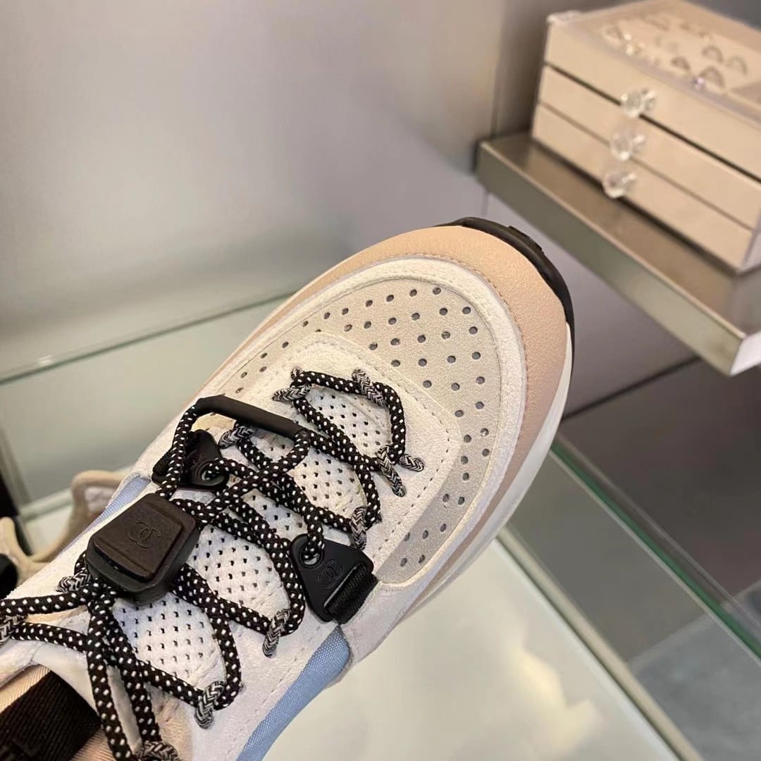 (1:1 replica) Chanel Women s Sneakers Beige And Blue For Women