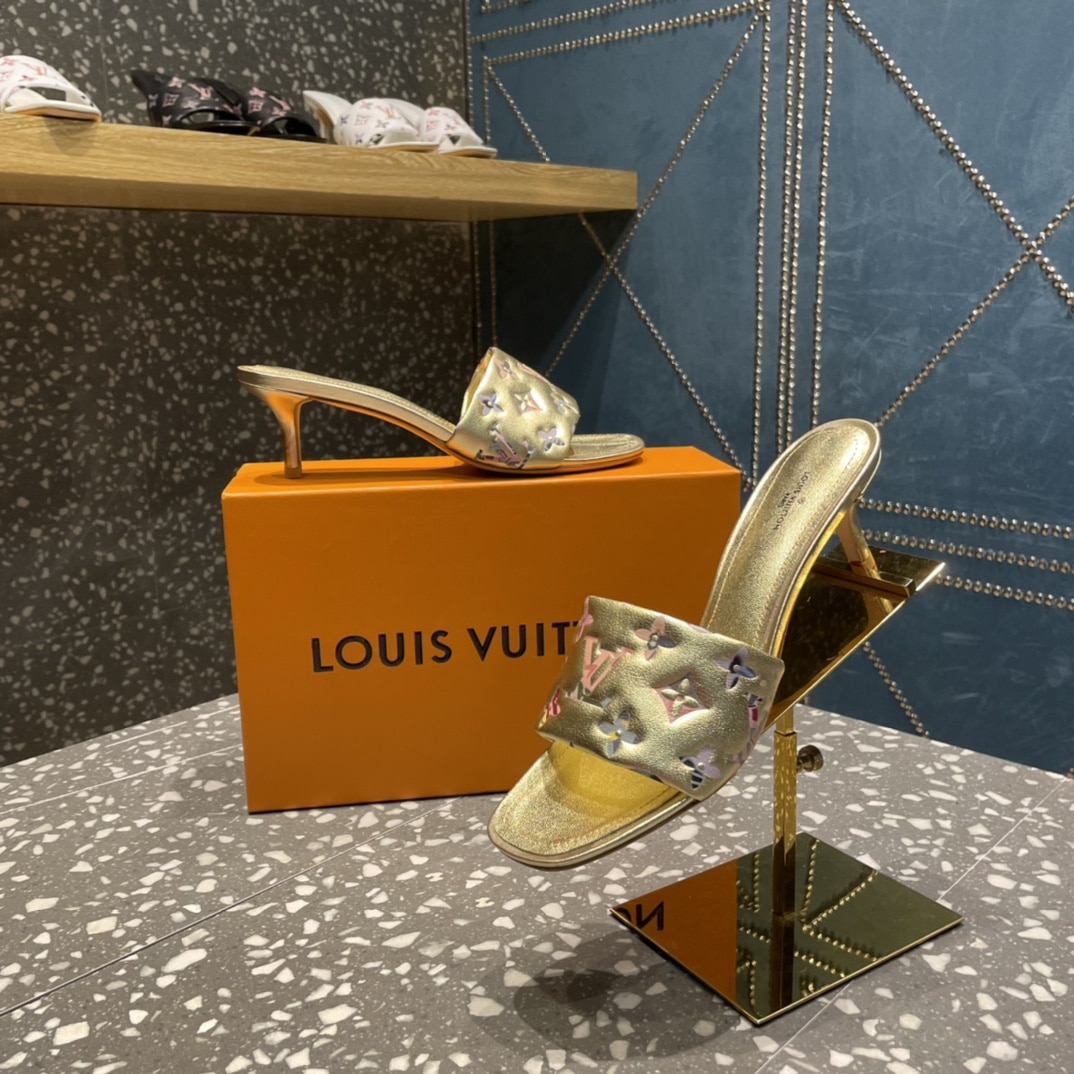 (1:1 replica) Louis Vuitton Women s Revival Mule Gold For Women LV