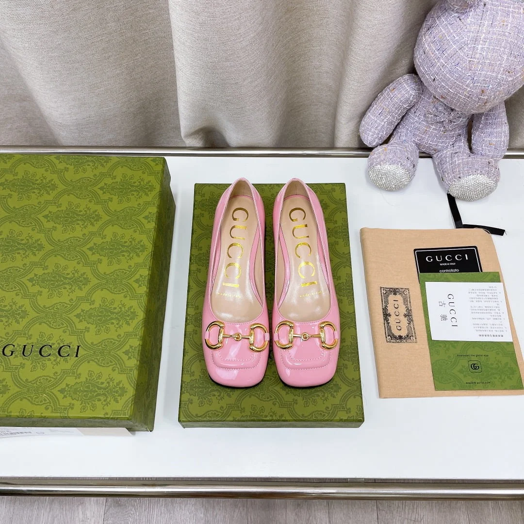 (1:1 replica) Gucci Women s Ballet Flat With Horsebit Light Pink For Women GG