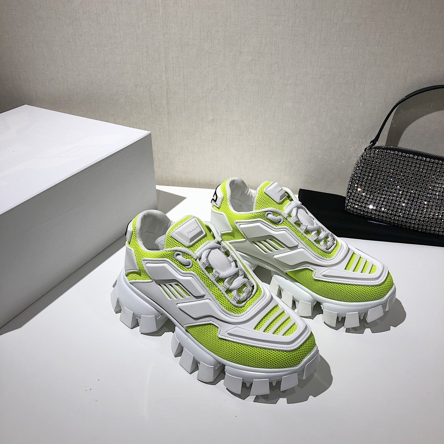 (1:1 replica) Prada Cloudbust Thunder Sneakers Green And White For Women PRD