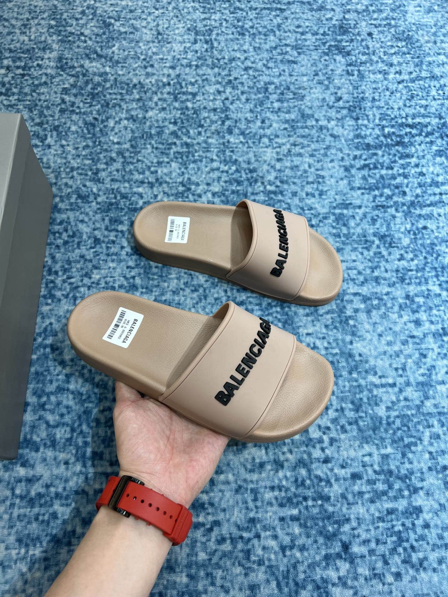 (1:1 replica) Balenciaga Pool Slide Sandal Beige For Women