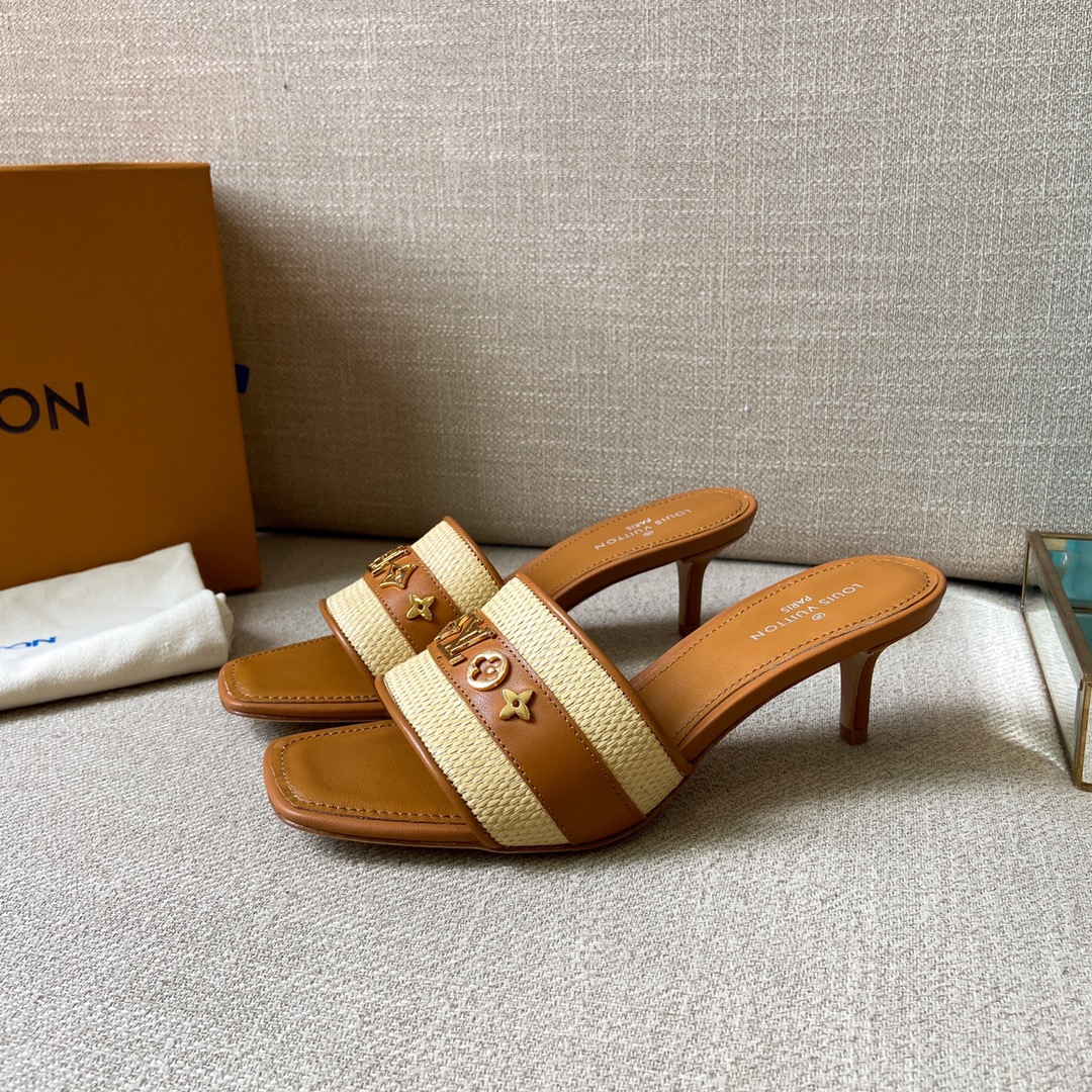 (1:1 replica) Louis Vuitton Women s Lock It Mule Brown For Women LV 2.2in/5.5cm