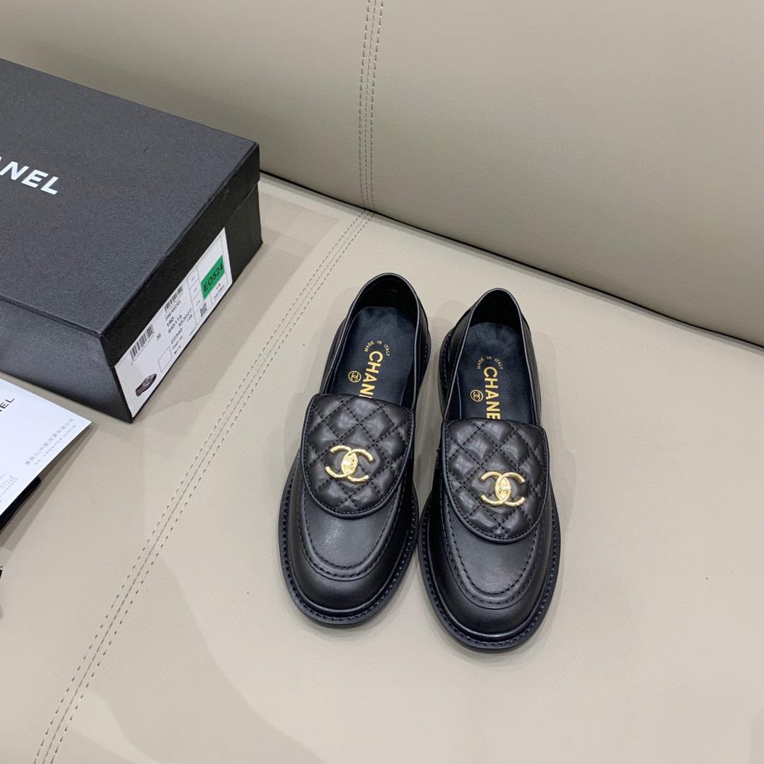 (1:1 replica) Chanel Loafers Black For Women, Women s Shoes G36646