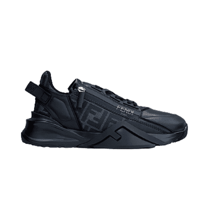 (1:1 replica) FENDI FLOW BLACK LEATHER LOW TOPS FDS017