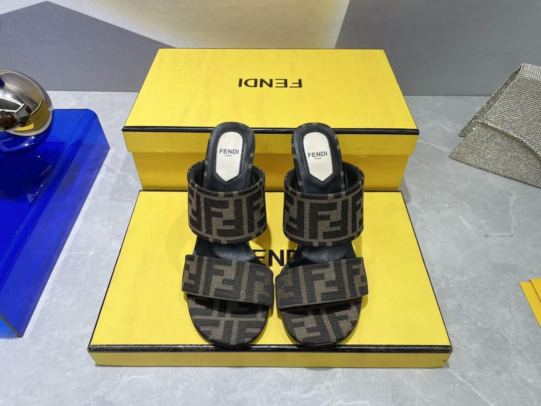 (1:1 replica) Fendi First Brown High-Heeled Sandals For Women