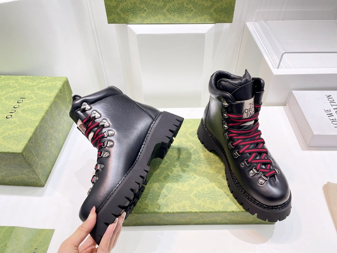 (1:1 replica) Gucci The North Face x Gucci Ankle Boot Black For Women 655401 17U10 1000