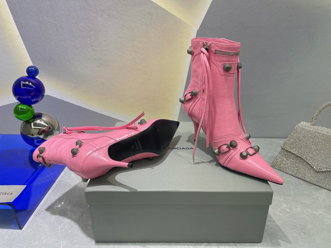 (1:1 replica) Balenciaga Cagole Bootie Pink For Women