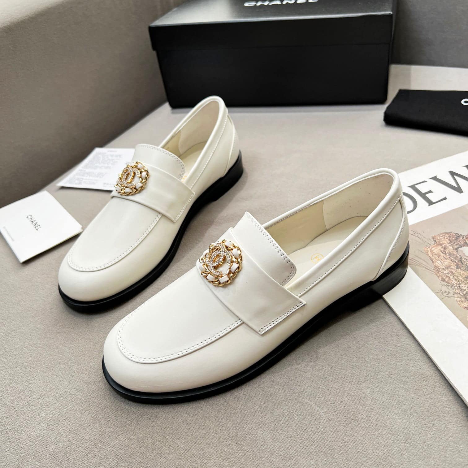 (1:1 replica) Chanel Women s Loafers White For Women