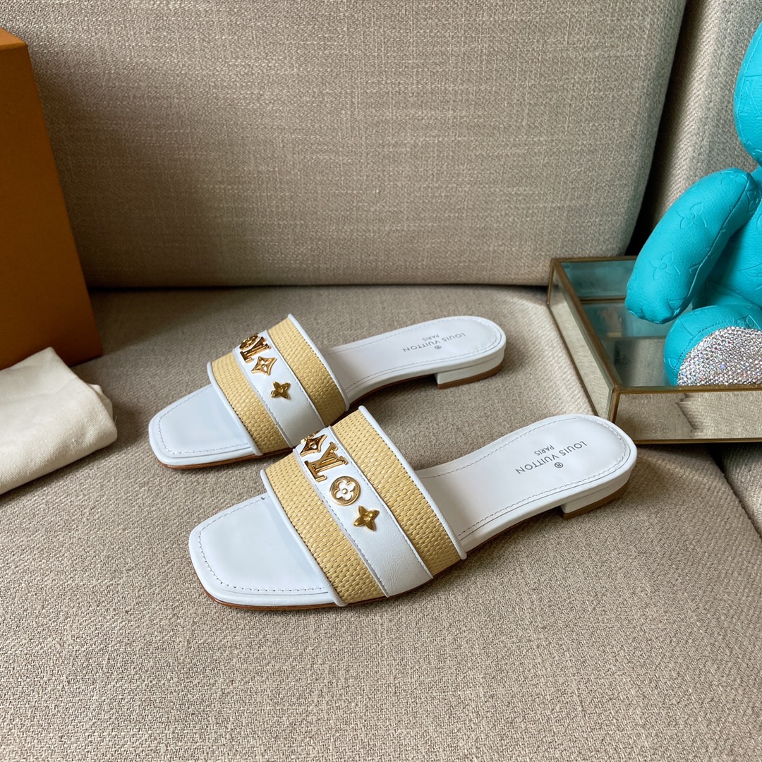 (1:1 replica) Louis Vuitton Women s Lock It Mule White For Women LV