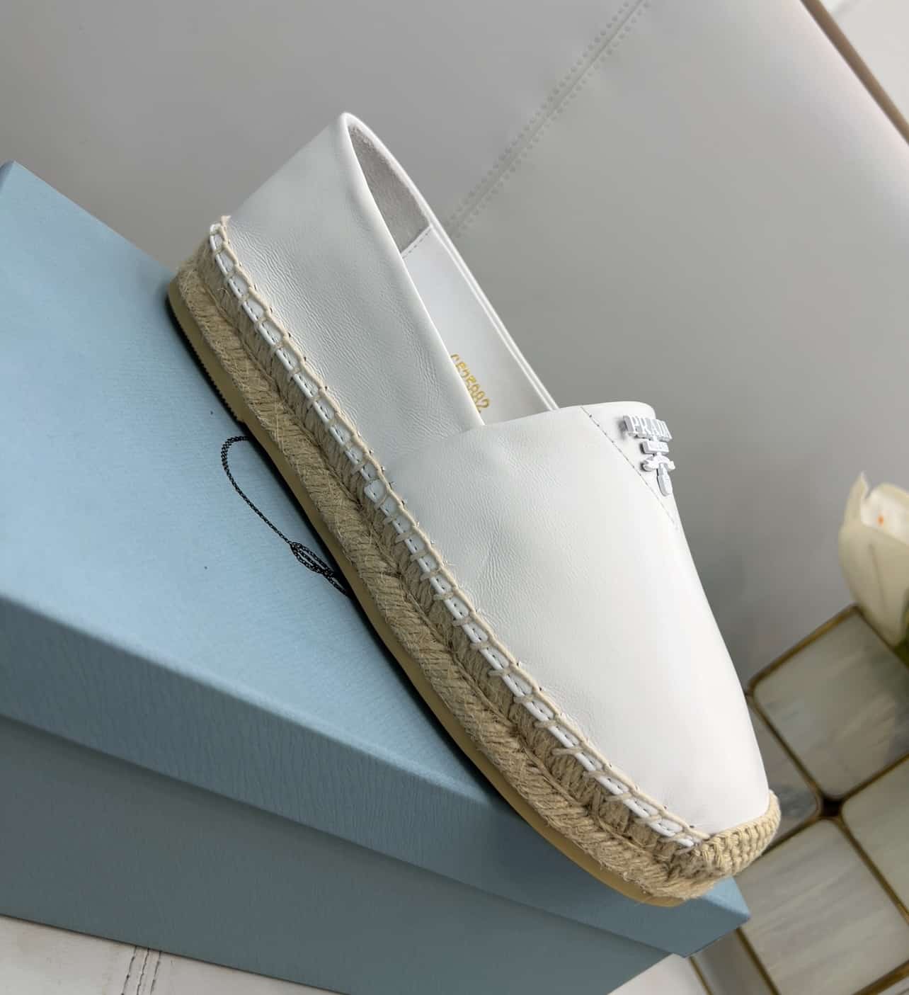(1:1 replica) Prada Nappa Espadrilles White For Women 0.8in/20mm PRD 1S871M_79N_F0009_F_020