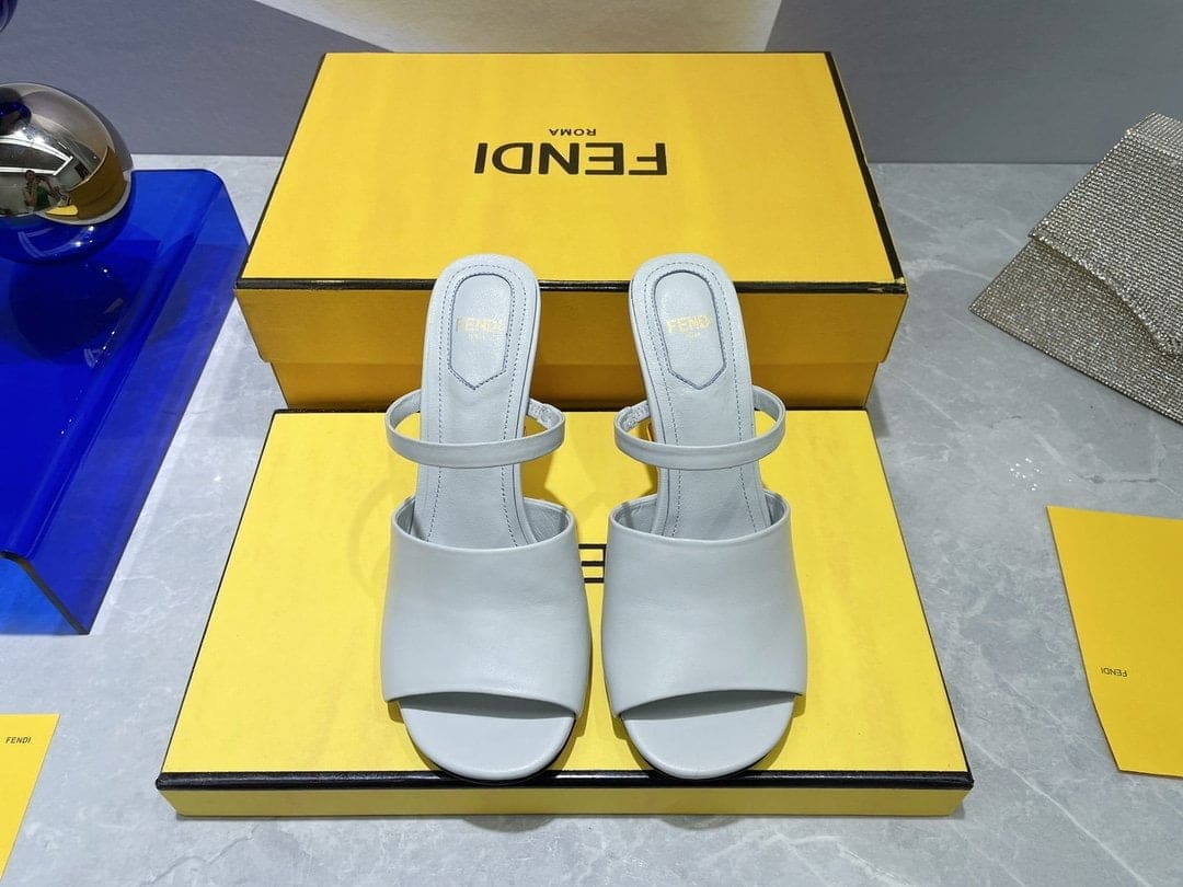 (1:1 replica) Fendi First Grey High-Heeled Sandals For Women
